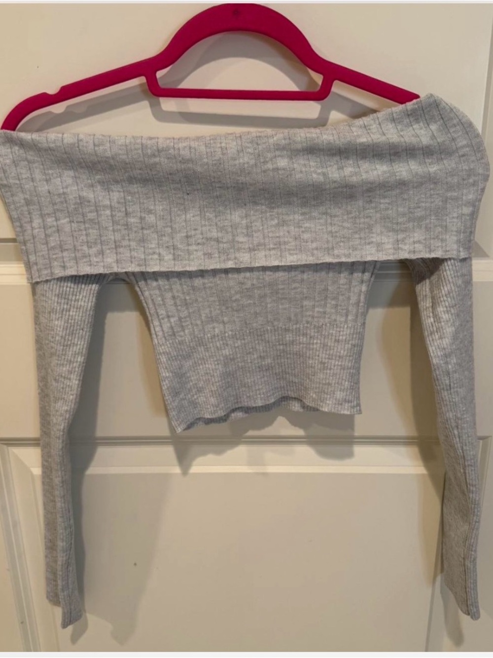 Princess Polly Off-Shoulder Ribbed Crop Sweater - Picture 2 of 3